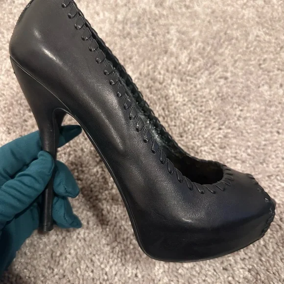 Gucci Black Peep Toe Heels - Picture 6 of 11